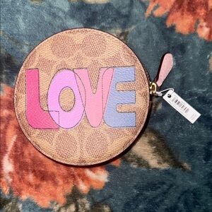 Coach Tan Signature Round Coin Purse